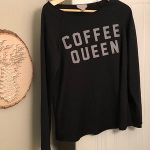 Coffee queen off-the-shoulder top